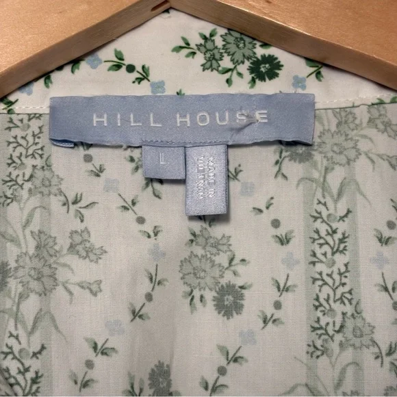 Hill‎ House Women's The James Shirt Green and White Vine Stripe Large - Picture 4 of 11